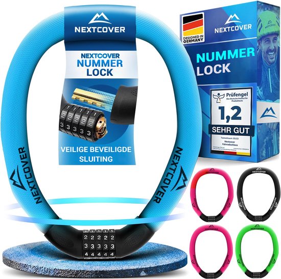Cadenas à combinaison Nextcover - SafeSecure - 5 chiffres - Cadenas à chaîne - Bleu