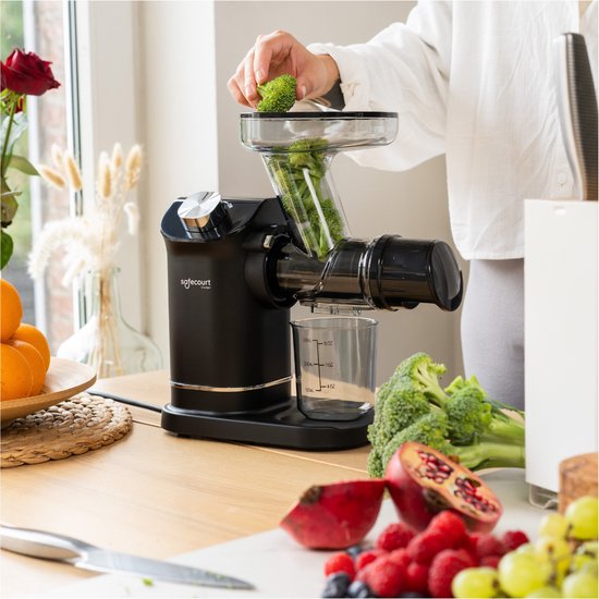 Presse-agrumes - Safecourt Kitchen Slowjuicer -  Presse-légumes et fruits - 300ml - Noir