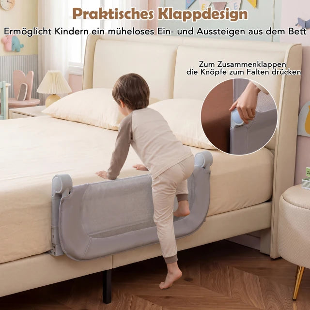 Coast Bed Rail - Pliable - Ajustable - Amovible - Sécurité - Maille - Gris