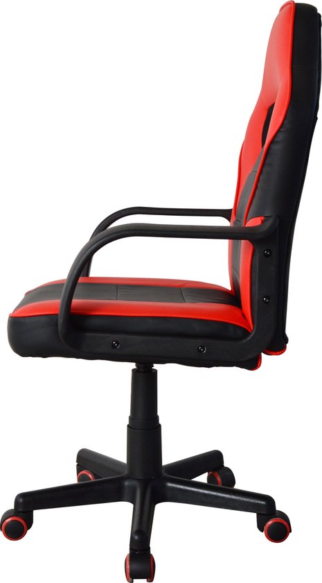 Chaise de jeu Thomas junior - chaise de bureau gaming - réglable en hauteur - rouge noir