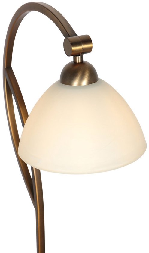 Anthea 4330BR : lampadaire classique en bronze avec verre effet marbre, hauteur 140 cm, Steinhauer