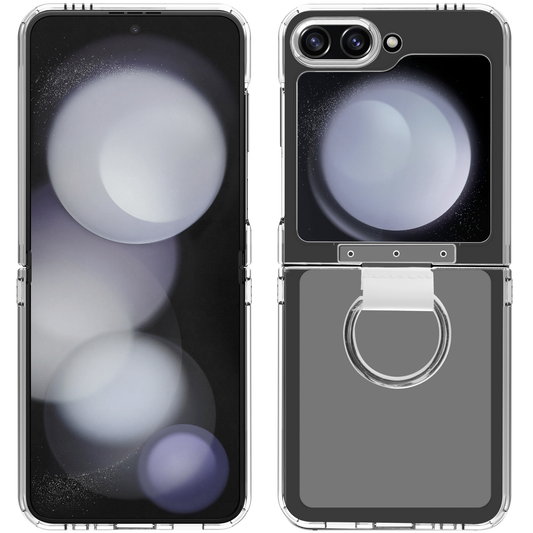 BeHello - Samsung Galaxy Z Flip6 And Flip7 FE Clear Case With Ring - Transparent - Avec porte-anneau intégré, cadre flexible et bords surélevés - Pour Samsung Galaxy - TPU transparent