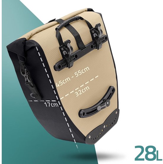 DailySupplies® Sacoche de vélo simple - Sacoches de vélo imperméables pour porte-bagages - Sac de transport avec bandoulière et poignée