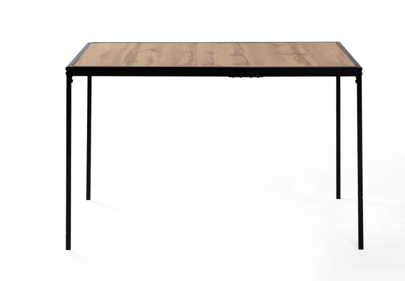 Table à manger Urban Meuble 120 x 75 cm - Aspect bois - Piètement métallique noir - Style minimaliste