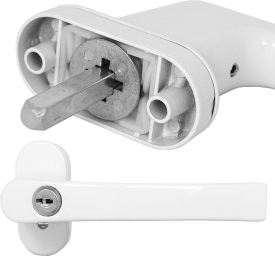 tectake - 2 Poignée de fenêtre Quincaillerie de fenêtre Poignée de fenêtre verrouillable blanc 400897