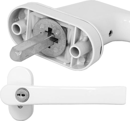 tectake - 2 Poignée de fenêtre Quincaillerie de fenêtre Poignée de fenêtre verrouillable blanc 400897