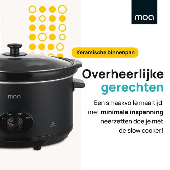 Mijoteuse MOA - 6,5 litres - Plaque intérieure en céramique - Noir - SC65B