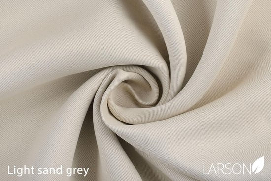 Larson - Rideau occultant Luxe uni - avec anneaux - 3m x 2,5m - Gris sable clair