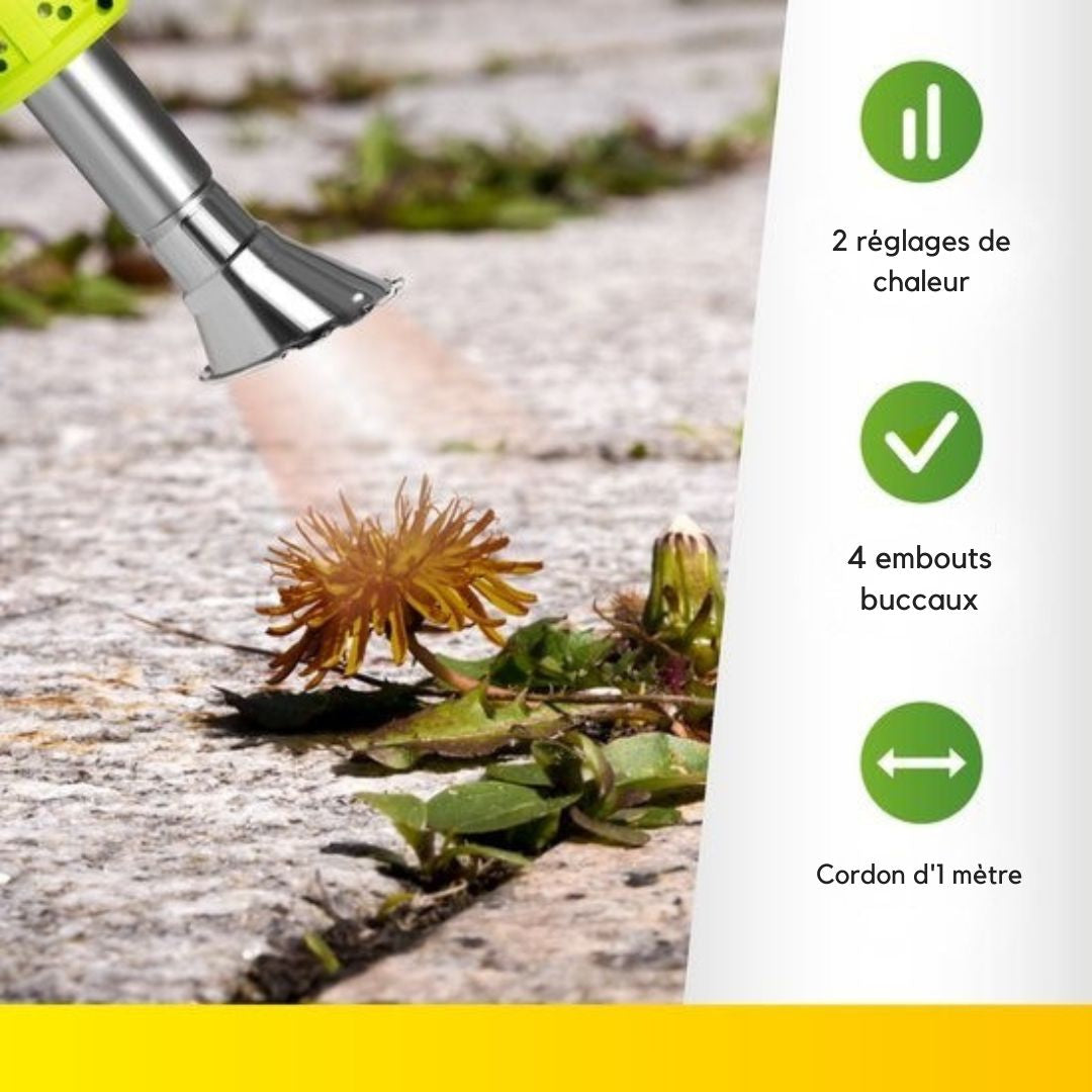 Brûleur de mauvaises herbes électrique 3-en-1 Kinzo - brûleur de peinture et allume-barbecue - 2000W - vert