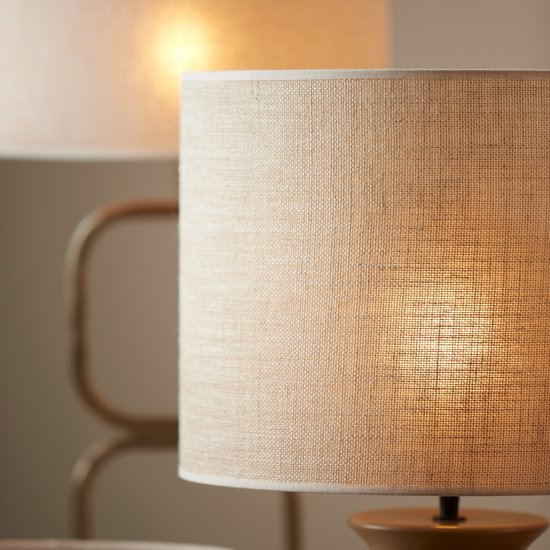 Light & Living Abat-jour Breska - 35 x 30 x 35 (L x H x P) - Tissu - Couleur sable