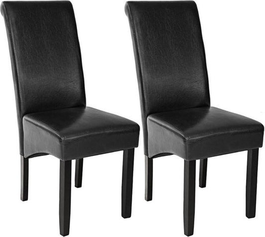 tectake® - 2x Chaises de salle à manger Ensemble de chaises de salle à manger - ergonomique- noir - 401293