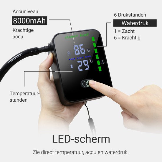 Douche de camping rechargeable avec 2 filtres à eau - 24 douches - 3 réglages (brume, normal, jet puissant) - Douche d'extérieur pour le camping, les chiens, la voiture, le vélo et le camping-car - FLOAT Oasis