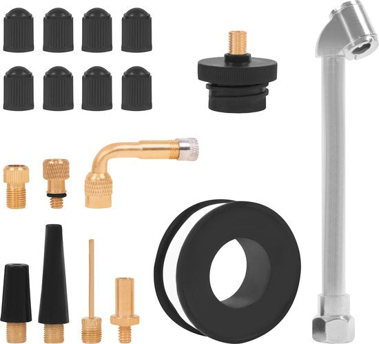 VONROC PRO Pompe à pneu - Pompe à vélo - 3 en 1 : pomper, mesurer la pression et purger - Manomètre digital - Convient aux compresseurs et à l'air comprimé - 10 bar - Jeu de tête universel EURO/DIN 7,2mm - Accessoires inclus.