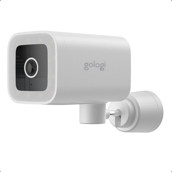 Gologi Premium Outdoor Camera - Caméra extérieure avec vision nocturne - Caméra de sécurité - Caméra de sécurité - 4MP - Caméra IP - Détection de son et de mouvement - Avec câble - Avec Wifi et App - Blanc