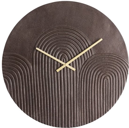 Horloge Light & Living Gwenna - Marron - Ø 58 cm - Horloge murale moderne