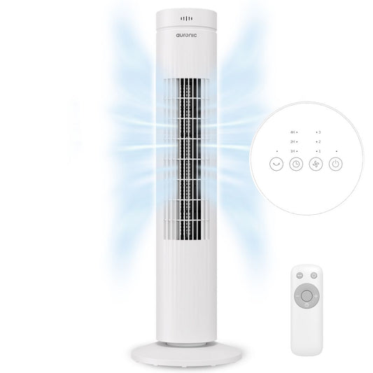 Ventilateur colonne Auronic 76,4 cm - Oscillation à 60° - 3 vitesses - 35 W - Blanc