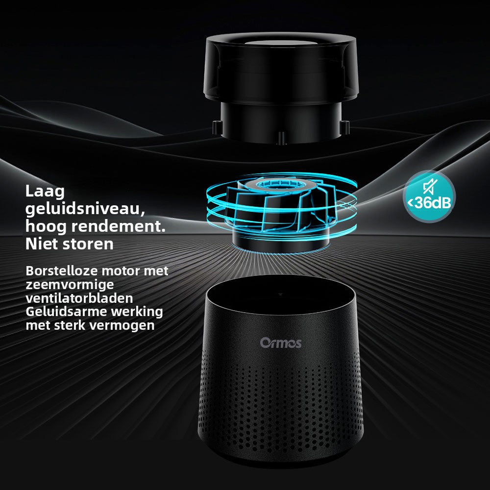 Purificateur d'air Ormos avec filtre HEPA H13 - Triple filtration et ions négatifs - Silencieux, moins de 36 dB - Éclairage d'ambiance en 7 couleurs