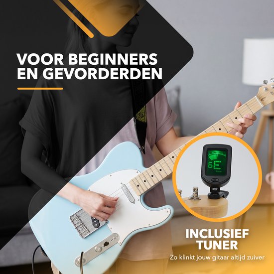 Guitare électrique Finesse avec ampli - avec cours vidéo - TE Guitare - Adultes - Enfants - Bleu