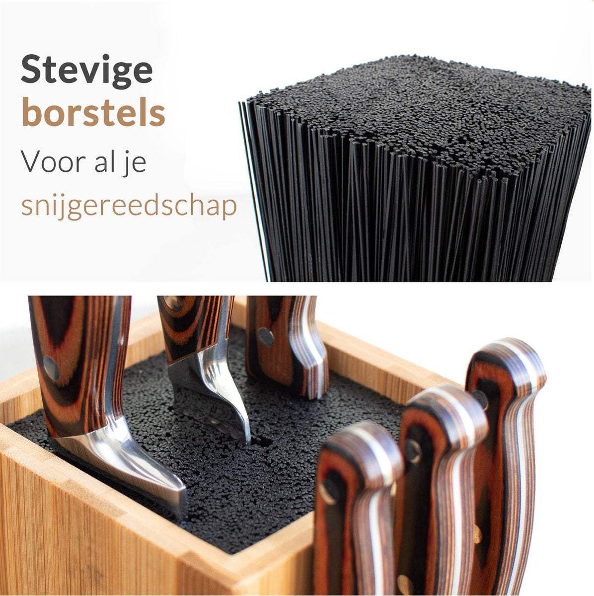 Bloc de couteaux Dymund - pour 15+ couteaux - Bois FSC durable - Universel - Bambou