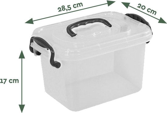 Boîte de rangement BRASQ 6 litres - Lot de 3 - Boîte de rangement en plastique - Transparente - Bac de rangement - Boîte de rangement avec couvercle