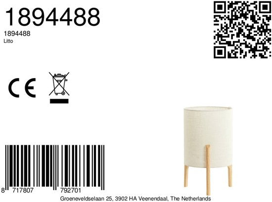 Lampe de table Light & Living marron - Bois - Ø 28 x 44 cm - E27