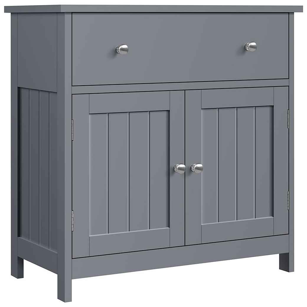 Meuble sous-lavabo - Tiroir - 2 portes - MDF - 60 x 30 x 60 cm - Gris foncé