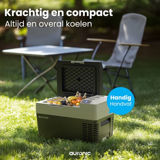 Auronic Electric Cool Box - Frigobox - Compresseur - 12V 230 Volt - Voiture - 25L - Noir/Gris