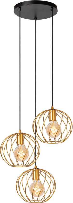 Lucide DANZA - Suspension - Ø 50 cm - 3xE27 - Or mat / Laiton