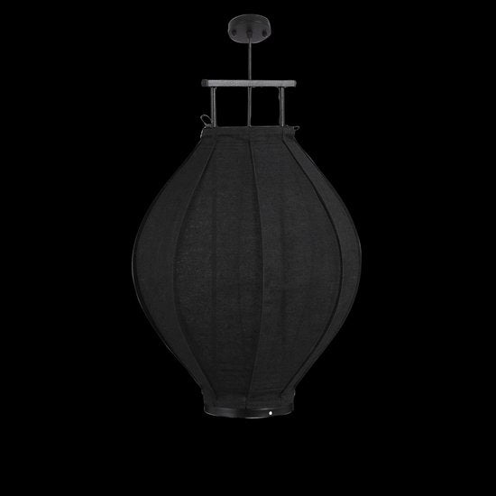 Mica Decorations Lampe pendante Pego - H73 x Ø54 cm - Lin - Noir