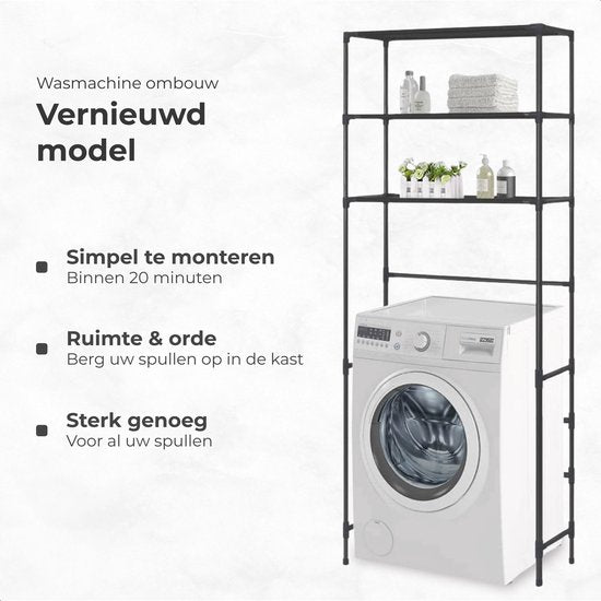 Luft - Conversion lave-linge et sèche-linge - 3 étagères - Etagère de rangement - Placard - Lave-linge et sèche-linge - Convient également pour WC - Placard