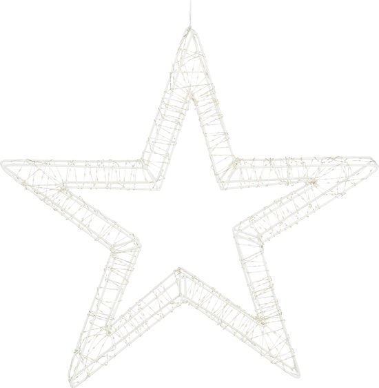 Luca Lighting Pendentif étoile avec éclairage LED blanc chaud - Ø56 cm - Métal - Blanc