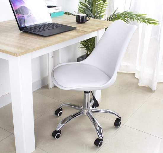 Chaise de bureau - VDD Gaming - Hauteur Réglable - Roulettes - Blanc