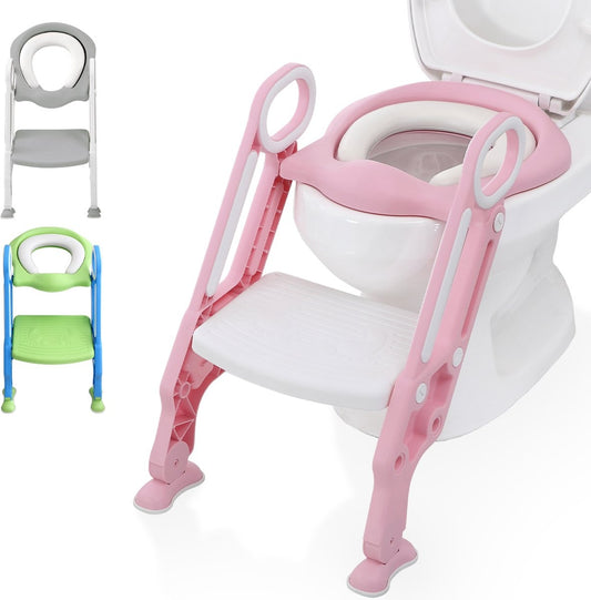 Réducteur de toilettes LifeGoods - Pot pour enfant - 2 à 7 ans - Rose/Blanc