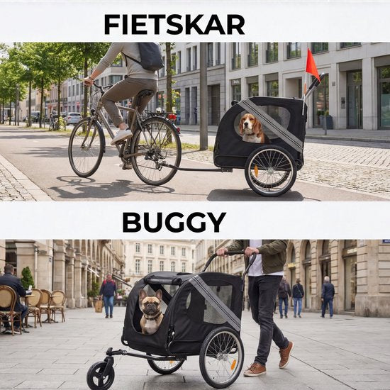 Outbee Remorque vélo pour chien - Remorque vélo pour chien pliable - Remorque pour chien - 2 en 1 Remorque vélo pour chien - Buggy pour chien - Max 35kg
