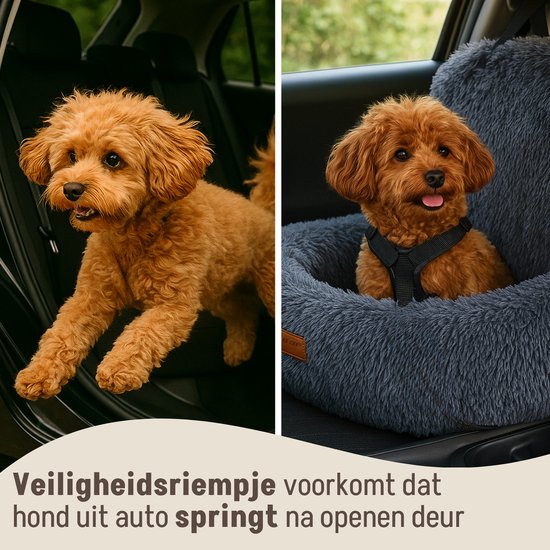 By Cee Cee Dog Basket Car - Original Car Dog Basket - Car Seat Dog Back Seat - Car Basket Dog - Car Seat Dog Blanket - Car Seat Dog - Also For Side Seat - Dark Grey