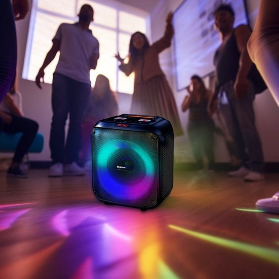 Denver Bluetooth Speaker Party Box - Disco Lights - Incl. Remote Control - Microphone Connection - BPS250 - Black