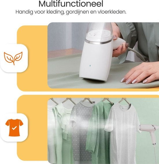 Défroisseur à vêtements Goliving - Défroisseur à main pour vêtements/textiles/tissu - Fer à vapeur - Nettoyeur vapeur à main - Défroisseur à main - Pliable - Pochette de voyage incluse - Vert