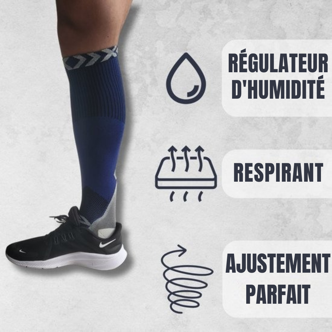 Chaussettes de soutien Sandside - Chaussettes de compression - Chaussettes de course - Premium Active - Taille 36-40 S/M - 2 paires - Bleu foncé