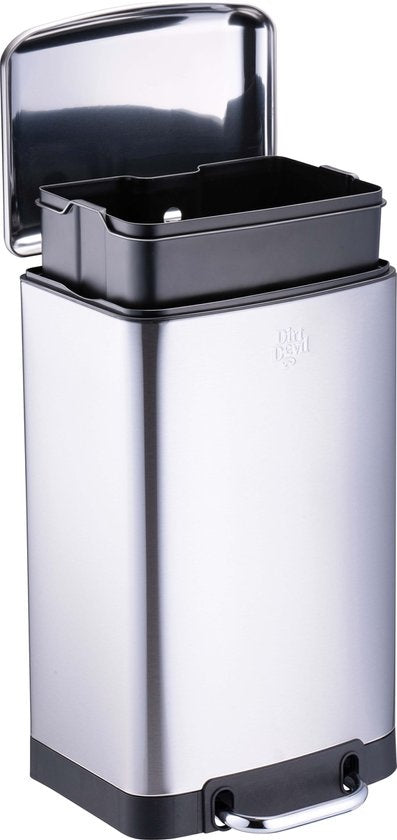 Dirt Devil Pedal bin 20 litres - Poubelle - acier inoxydable - Silver
