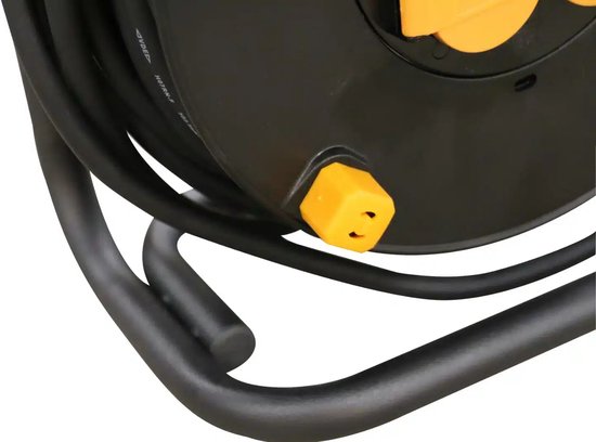 Enrouleur de câble Relectric Pro – 40 m – 4 prises – Avec bouton d'enroulement – Terre – IP44 – RELEC493111