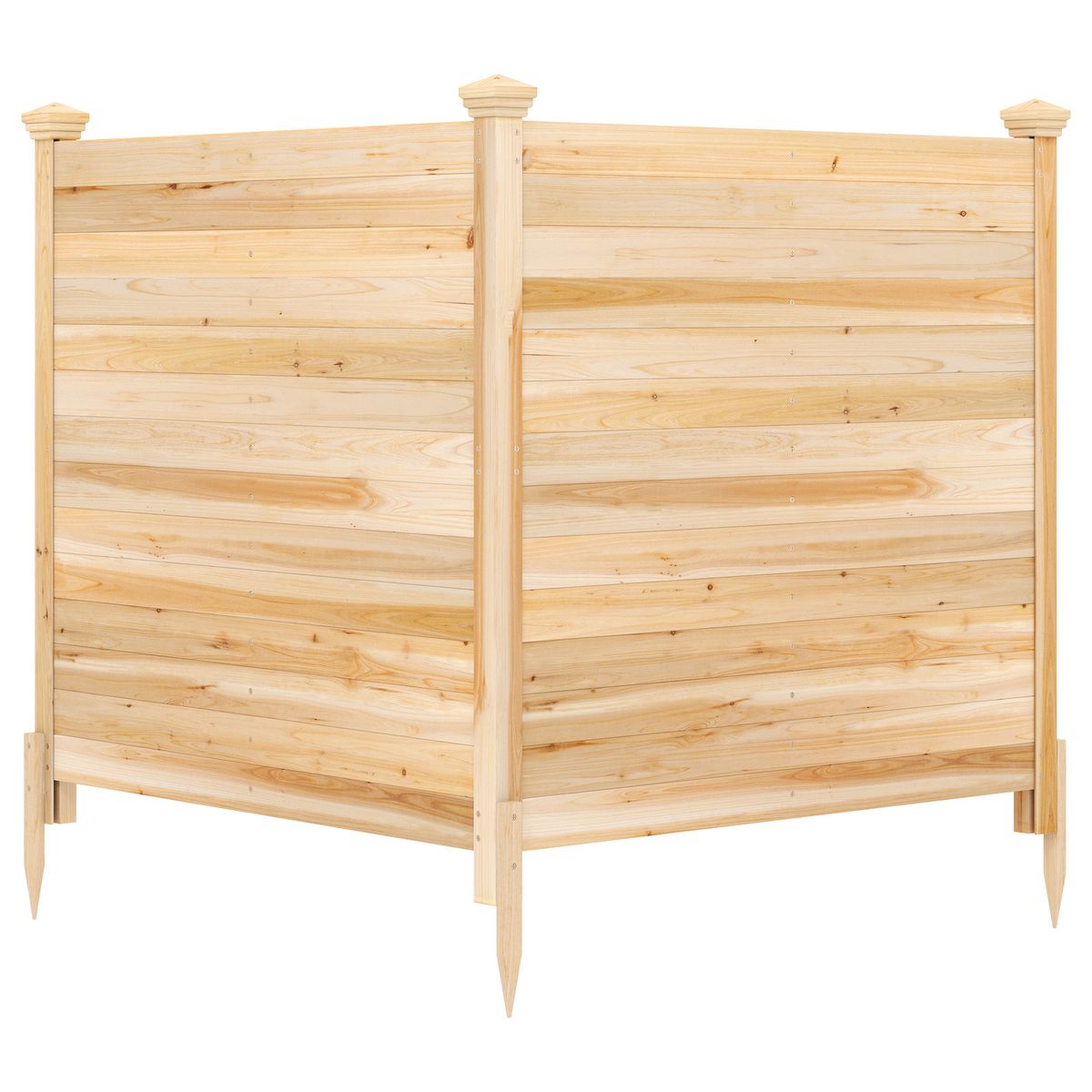Clôture de jardin Coast en 2 parties - sans creusage - poteaux en bois robustes - couleur naturelle - 1 pièce