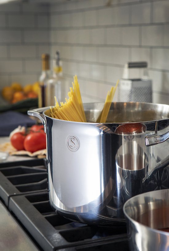 Marmite avec couvercle - Saveur Selects  - Ø25 cm - Sans PFAS - Compatible induction et four - Acier inoxydable