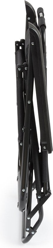 Chaise longue d'extérieur - Pliable - Lot de 2 - Réglable - Polyester & Métal - Noir