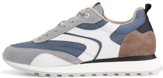 DenBroeck Morris St - Baskets hommes - Chaussures à lacets hommes - Cuir bleu-gris