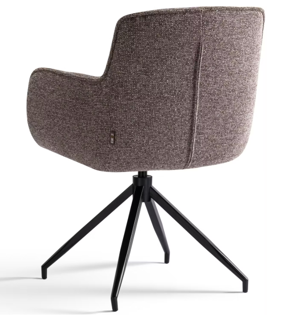 Criks Design Charly Chaise de salle à manger pivotante | Marron | 63 x 63 x 52 cm