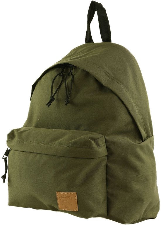 Sac à dos de loisirs LACOSTE avec compartiment pour ordinateur portable Sac à dos avec patch Ivy Green kaki