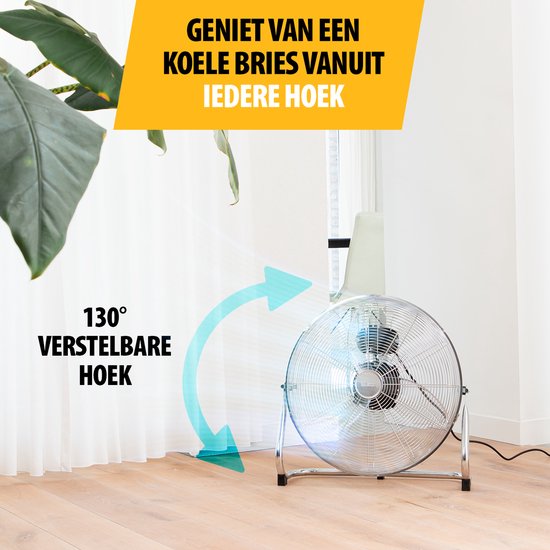 Ventilateur de sol en métal 45 cm - 3 niveaux - réglable à 130° - fort débit d'air - Tristar VE-5935