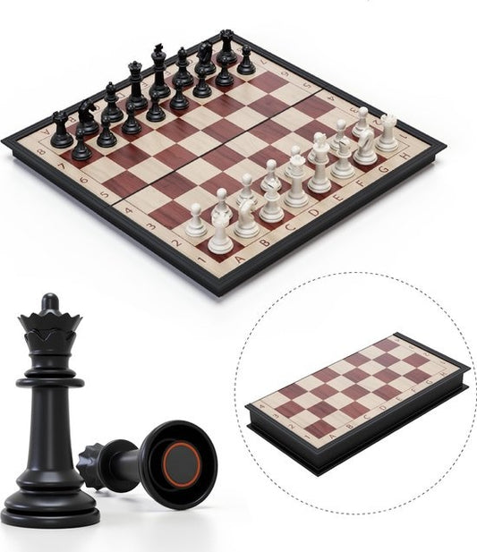 Échiquier magnétique avec pièces d'Échecs - Woodley - Jeu d'échecs Pliable - Ensemble d'Échecs -  Jeu d'Échecs pour Enfants - Débutants en Échecs - Échiquier en Bois - Pliable