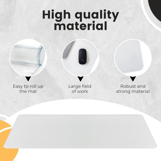 Tapis de bureau professionnel [120 cm x 60 cm] - Tapis de souris XXL - Tapis de souris - Grand tapis de bureau multifonctionnel - Tapis de bureau [Transparent].