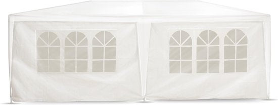 Lifetime Tente de jardin - 6 parois latérales - avec fenêtres - 3 x 6 m - blanc
